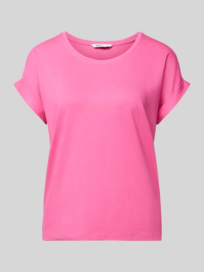 ONLY Regular fit T-shirt van viscosemix model 'MOSTER' Felroze - 2