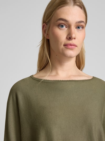 Zero Strickpullover mit U-Boot-Ausschnitt Khaki 3