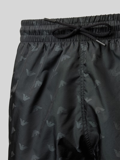 Emporio Armani Relaxed Fit Badeshorts mit Label-Print Black 2