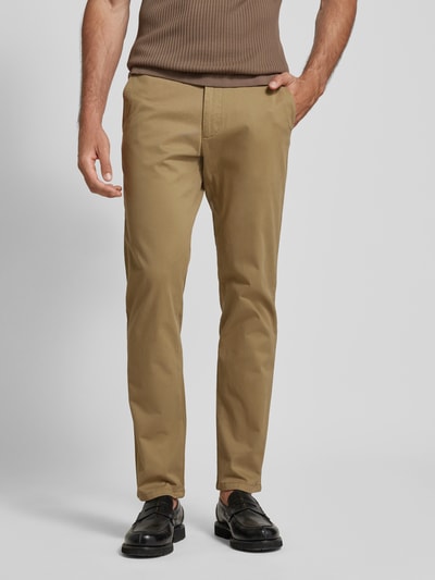 Christian Berg Men Chinosy o kroju tapered fit z kieszeniami z tyłu Khaki melanż 4