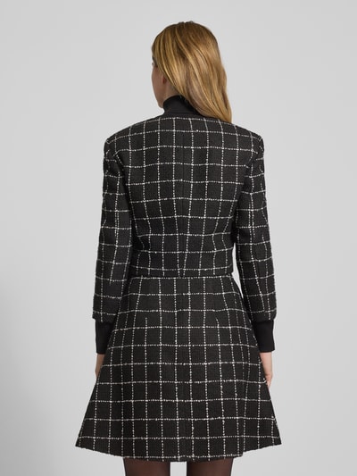 HUGO Krótki żakiet o kroju shaped fit ze wzorem w kratę model ‘ADINI-1’ Czarny 5