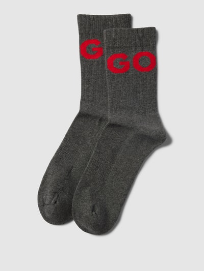 HUGO Socken mit Label-Print im 2er-Pack Modell 'ICONCOL' Mittelgrau 1