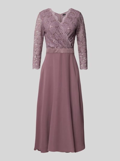 Swing Cocktailkleid mit Spitzenbesatz Mauve 2