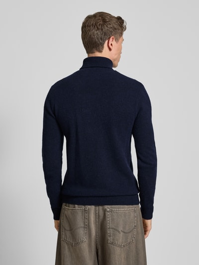 Blend Strickpullover mit Rollkragen Modell 'BRANKO' Dunkelblau Melange 5