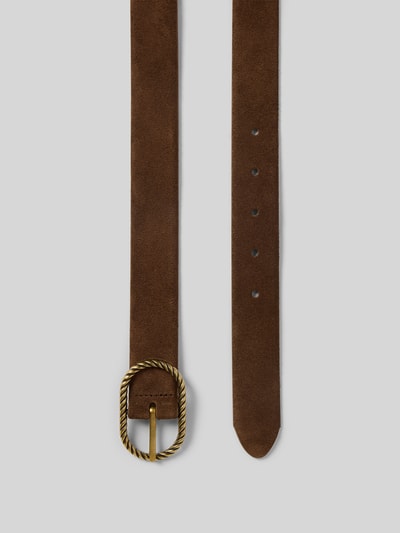 Produktfoto, Gürtel aus echtem Leder mit Dornschließe von Weinmann in Braun, klassische Passform, unifarben, Breite 3 cm, strukturierte Oberfläche