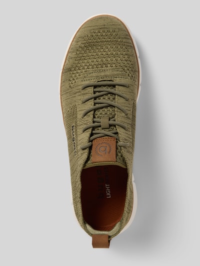 Produktfoto, Sneaker mit Label-Details Modell 'Pasadena' von bugatti aus Textil in Oliv, abgerundete Form, strukturierte Sohle, Schnürung, Herren