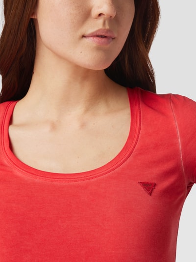 Guess T-shirt met boothals Rood - 3