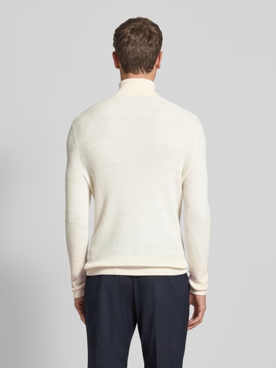 Emporio Armani Rollkragenpullover mit gerippten Abschlüssen Weiss 5