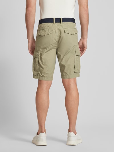 Petrol Regular Fit Cargoshorts mit Gürtel Schilf 5