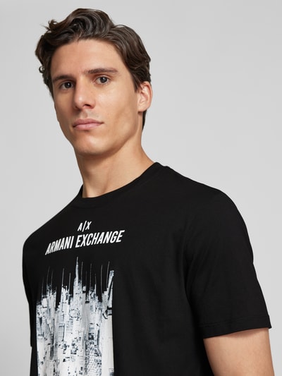 ARMANI EXCHANGE T-shirt met label- en motiefprint Zwart - 3