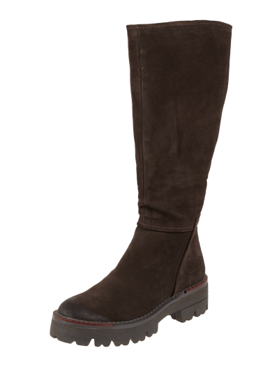 Marco Tozzi Stiefel aus Veloursleder  Dunkelbraun 1