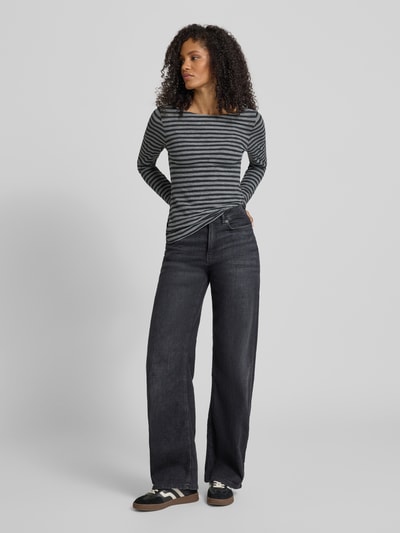 Marc O'Polo Slim Fit Langarmshirt aus reiner Baumwolle Anthrazit 1