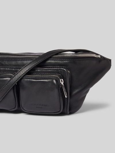 LIEBESKIND BERLIN Heuptasje van leer met labeldetail, model 'Maia' Zwart - 3