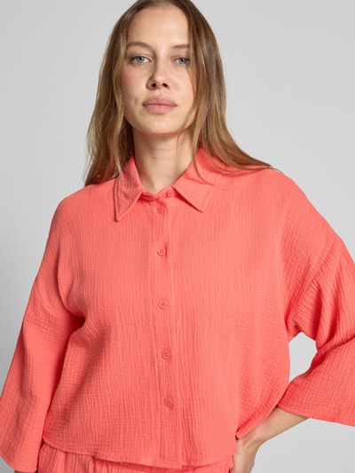 Vero Moda Loose Fit Hemdbluse aus reiner Baumwolle Modell 'NATALI' Hellrot 3