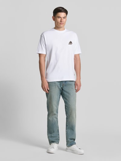 BOSS Orange t-shirt o kroju regular fit z czystej bawełny model 'TE_FRAME' Biały 1