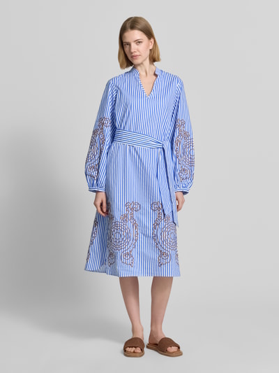 Christian Berg Woman Hemdblusenkleid mit Stitchings und Bindegürtel Royal 4