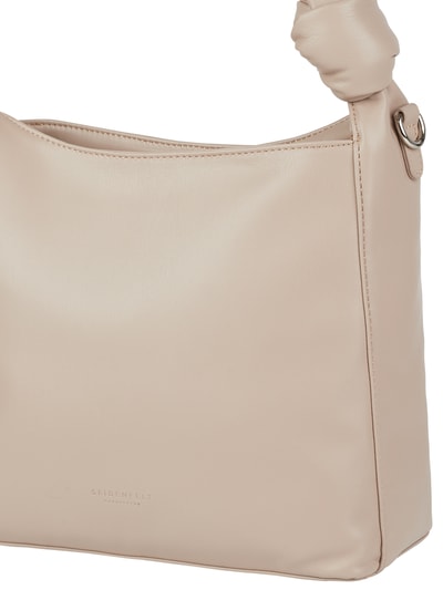 Seidenfelt Hobo Bag in Leder-Optik Taupe 2