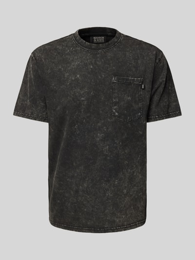 Scotch & Soda T-Shirt mit geripptem Rundhalsausschnitt Black 2