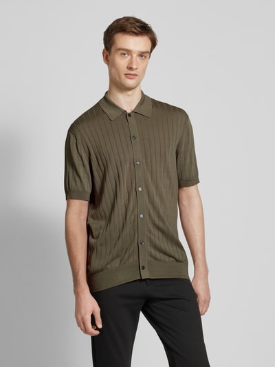 Mango Regular Fit Polohemd mit Knopfleiste Modell 'ruisenor' Khaki 4