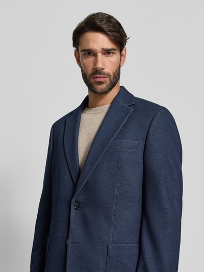 Christian Berg Men Marynarka na 2 guziki z kołnierzem z połami Ciemnoniebieski 3