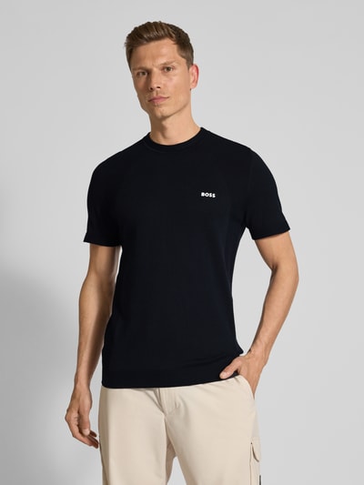 BOSS Green T-Shirt mit Label-Print Dunkelblau 4