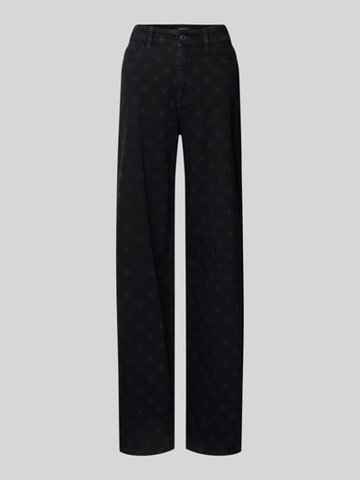Marc Cain Straight fit jeans met all-over motiefprint Zwart - 2