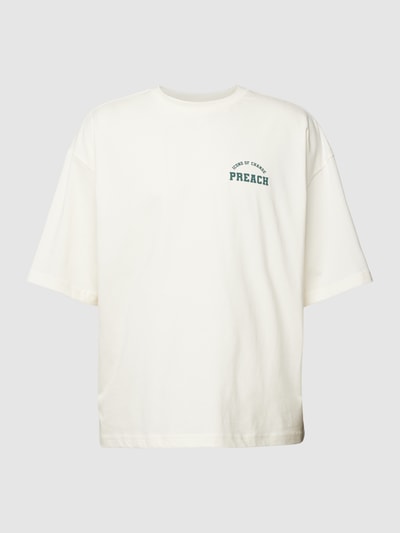 Preach Oversized T-shirt met labelprint, model 'Varsity Icons' Offwhite - 2