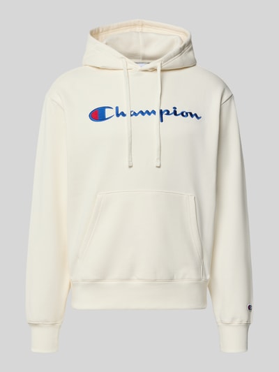 Champion Hoodie mit Label-Stitching Offwhite 1