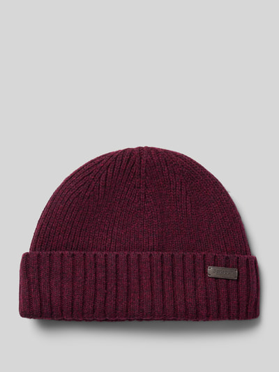 Barbour Beanie mit Logo-Patch Bordeaux 1