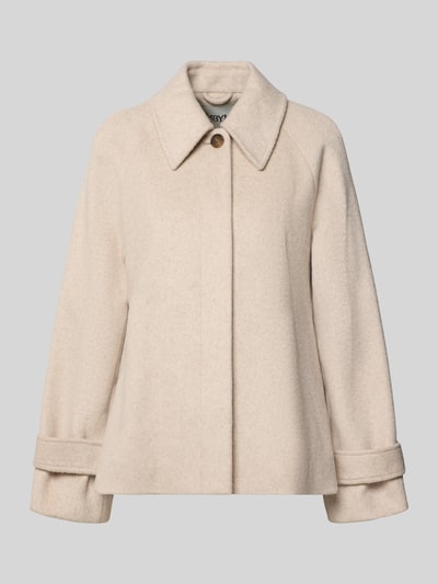 Produktfoto, Jacke aus Woll-Mix mit Kentkragen Modell 'Tary' von mbyM in Beige, gerader Schnitt, verdeckte Knopfleiste, glatte Textur