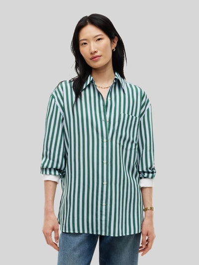 Tommy Hilfiger blouse met lange mouwen met viscose en nylonmix Donkergroen - 4