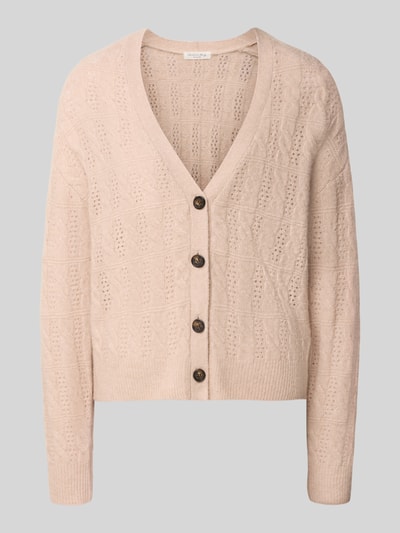 Produktfoto, Regular Fit Cardigan aus Alpaka-Mix von Christian Berg Woman in Beige, Strick-Optik, V-Ausschnitt, Knopfleiste, Damen Cardigan