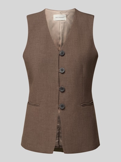 MSCH Copenhagen Weste mit Paspeltaschen Modell 'Rosina Michelle' Dunkelbraun 2