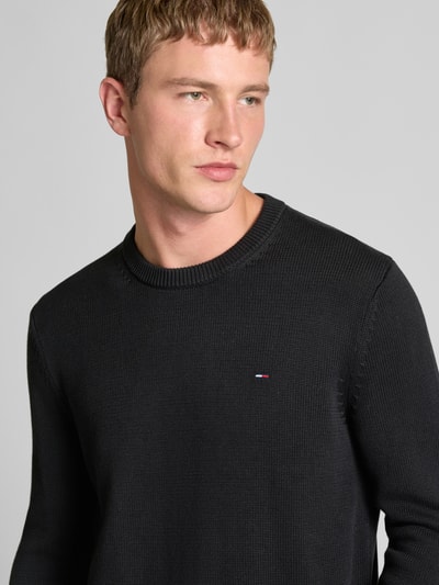 Tommy Jeans Regular fit gebreide pullover van zuiver katoen Zwart - 3