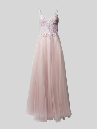 Luxuar Abendkleid mit tiefem Herz-Ausschnitt Mauve 2