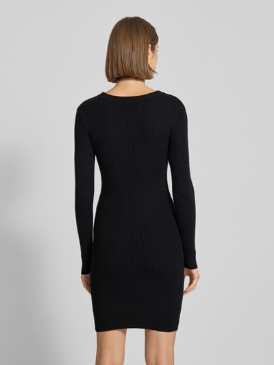 Pieces Eng anliegendes Minikleid in Ripp-Optik Modell 'MIRA NEW' BLACK 5