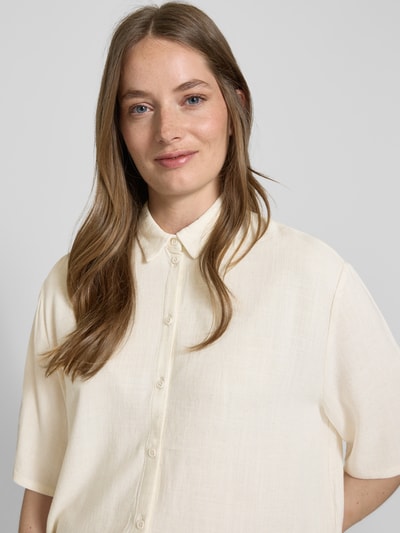 Jake*s Casual Bluzka koszulowa o kroju relaxed fit z rękawem o dł. 1/2 Beżowy 3