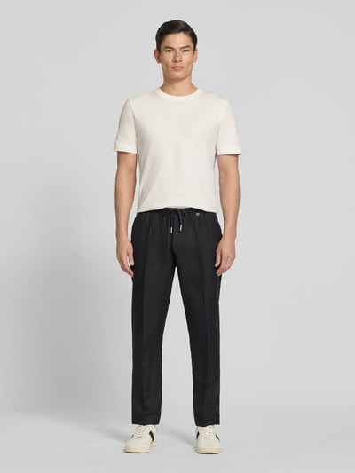 Antony Morato Regular Fit Hose aus Leinen-Viskose-Mix Modell 'NEIL' Black 1