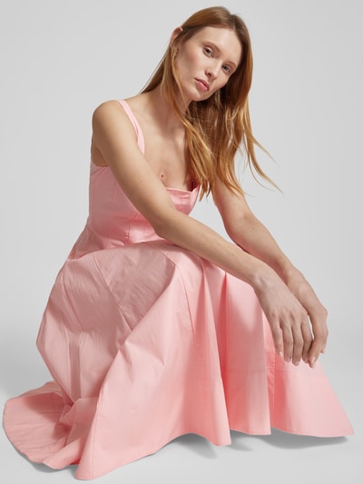 Staud Midikleid mit Square-Neck-Ausschnitt Rosa 3