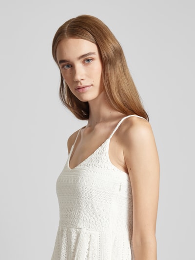 Only Knielange jurk met broderie anglaise, model 'HELENA' Offwhite - 3