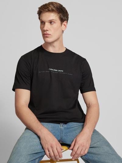 Calvin Klein Jeans T-Shirt mit Label-Print Black 3