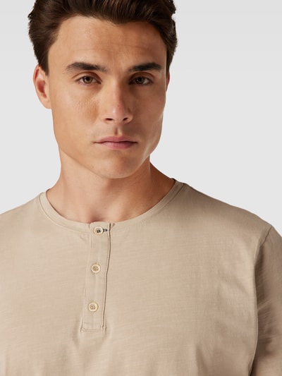 Colours & Sons Shirt met lange mouwen en labelstitching, model 'HENLEY' Lichtgroen - 3