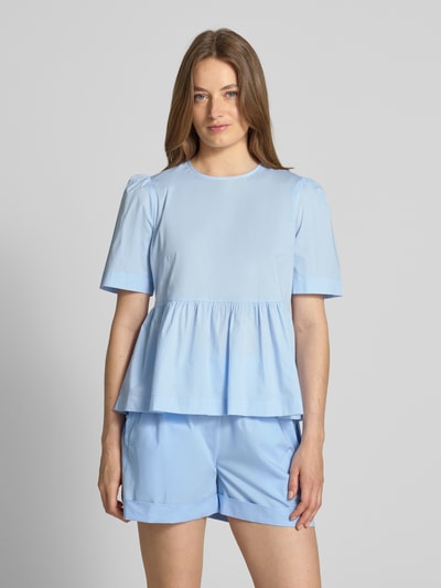 Rich & Royal Bluzka z okrągłym dekoltem i zapięciem na guzik Niebieski 4