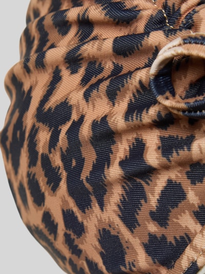 Produktfoto, Bikini-Oberteil mit Bügeln Modell 'LIPPA' von Pieces mit Optik:Allover-Muster im Leo Muster, Schleife-Detail, Hakenverschluss.