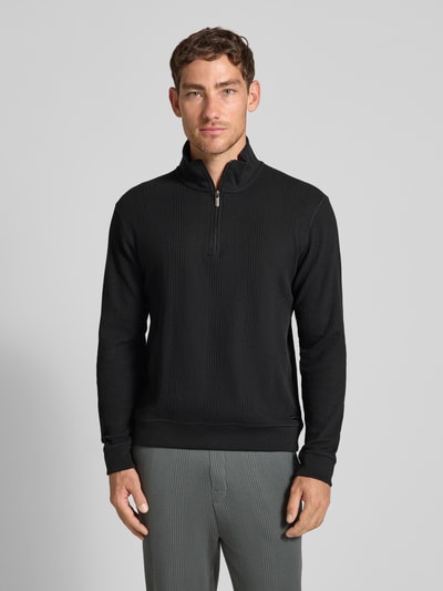BOSS Regular fit sweatshirt van katoenmix Zwart - 4