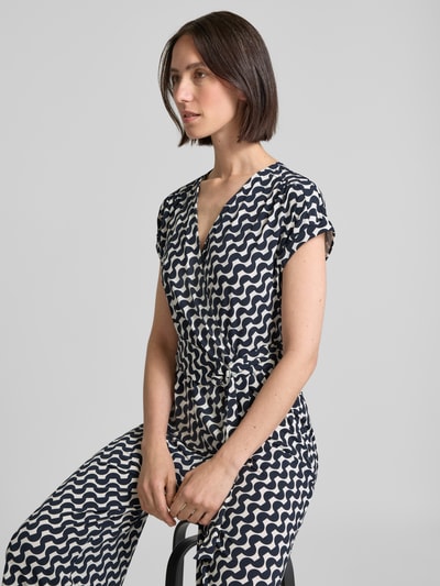 Betty Barclay Kombinezon z dekoltem w serek i paskiem Granatowy 3