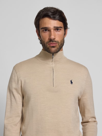 Polo Ralph Lauren Strickpullover mit Troyer-Kragen Ecru 3
