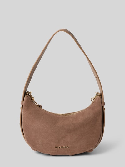 Hey Marly Handtasche mit Label-Applikation Modell 'Lifetime Sister' Taupe 1