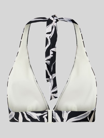 Produktfoto, Bikini-Oberteil mit Allover-Muster von Marc O'Polo, Optik:Allover-Muster, Trägerform: Neckholder, ohne Bügel, gefüttert, Label-Applikation, V-Ausschnitt, Verschluss: Klickverschluss, Materialverarbeitung: Stretch-Webstruktur.