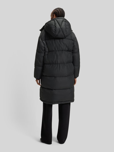Hugo Blue Relaxed fit gewatteerde lange jas met afneembare capuchon Zwart - 5